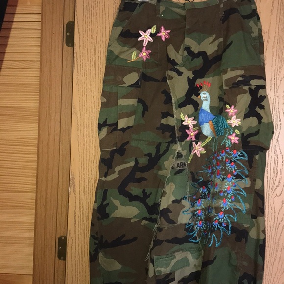 Army fatigue maxi skirt Clearance